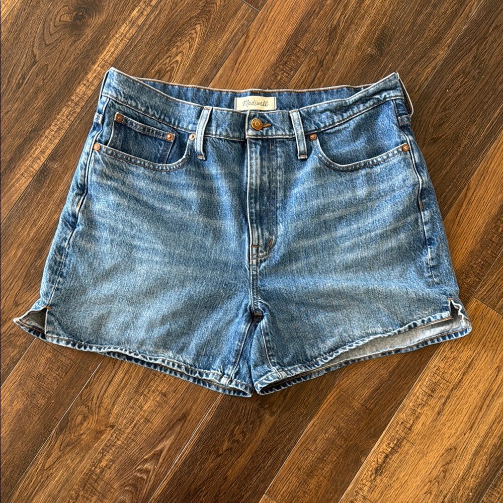 Madewell Blue Jean Shorts with Frayed Hem